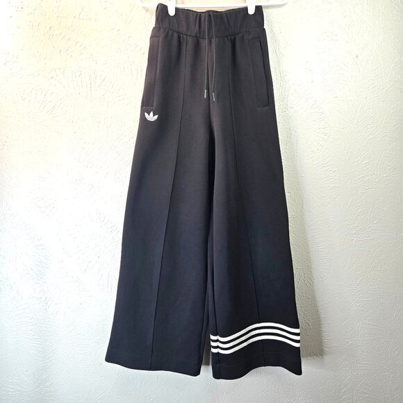 Adidas Neuclassics Track Pants XS Wide Leg High Waisted Stripe Pull On Athletic - Picture 1 of 12